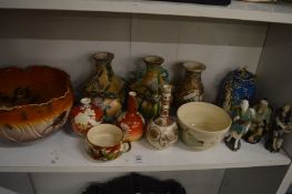 A quantity of Oriental ceramics to include Satsuma ware.