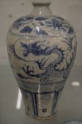 A Chinese blue and white Meiping shaped vase.