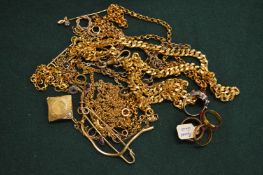 Gilt metal jewellery.