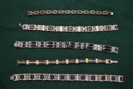 Five gentleman's bracelets.