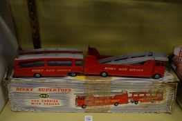 A Dinky Supertoy car carrier with trailer no: 983, boxed.