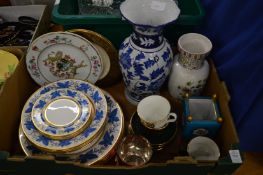 A small group of William Yeoward Hampton Court china and other items of glassware and china.