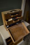 A tool box with accessories.
