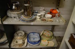Decorative china and glassware.