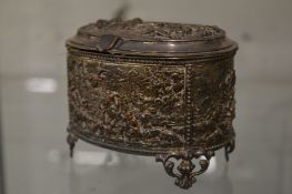 A French decorative silver plated casket.