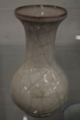 A Chinese baluster shaped crackle glazed vase.