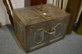 A good cast iron strong box with key.