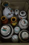 Chinese ginger jars and cloisonne vases.