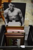 Boxing and horse racing memorabilia.