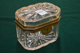 An ormolu mounted cut glass casket.
