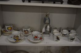 Four Herend fruit decorated porcelain cups and saucers with three further saucers and other