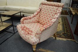 A small upholstered chair.