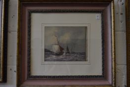 Sailing ships at sea, oil on board, pair.