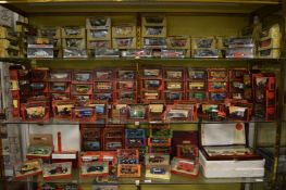 A large collection of Matchbox models of Yesteryear and Dinky model cars, vans etc.
