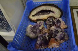 A good collection of amethyst crystals.