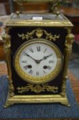A French ebonised and gilt metal mounted mantel clock by Japy Freres.