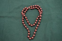 A bead necklace.