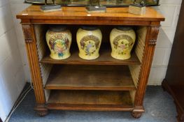A good 19th century oak open bookcase with two adjustable shelves.