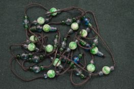 A jadeite bead necklace.