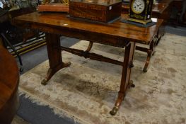 In the manner of George Bullock, a good Regency rosewood rectangular small library table with a