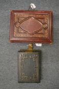 Two Victorian embossed leather photograph albums with contents.