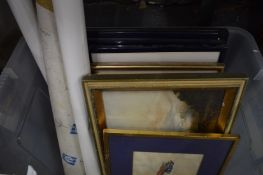 A small collection of paintings and prints.