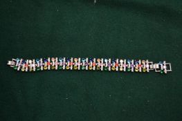 A multi gem set fashion bracelet.