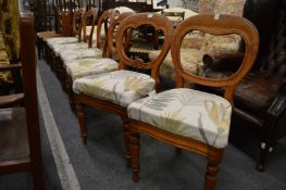 Six Victorian dining chairs.