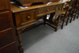 An oak desk or dressing table.