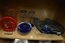Colourful glassware.