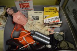 An earlier Action Man figure with accessories.