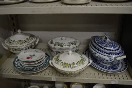 Royal Worcester Lavinia vegetable dish and cover with matching tureen and casserole dish and other