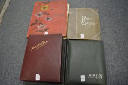 Four postcard albums and contents, early 20th century and later.