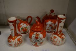 A small group of Kutani porcelain.