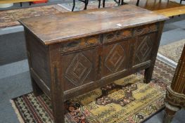 An 18th century oak coffer.