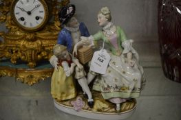 A Sitzendorf porcelain family group.