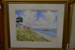 Alan Hayden, picturesque seaside landscape, watercolour.