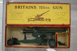 A Britains 155mm gun with original box and instructions.
