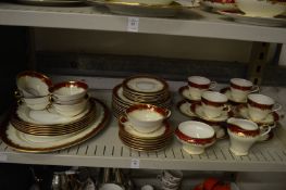 An Aynsley part dinner and tea service, pattern number 8013, plain edge version.