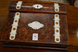 A good Victorian burr wood lap desk.