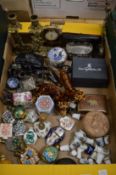 Miscellaneous collectables to include candlesticks, Oriental snuff bottles etc.