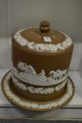 A good large brown jasper ware stilton dome and cover.