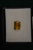 A natural yellow citrine gemstone with certificate.