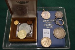 A small group of coins.