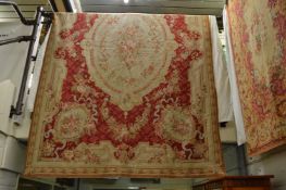 A French Aubusson style tapestry wall hanging, 260cm x 170cm.