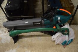 An electric strimmer and leaf blower.