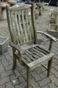 A wooden garden armchair (faults).