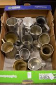 Pewter tankards etc.
