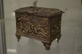 A French decorative silver plated casket.