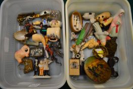 Two boxes of miscellaneous miniature collectables.